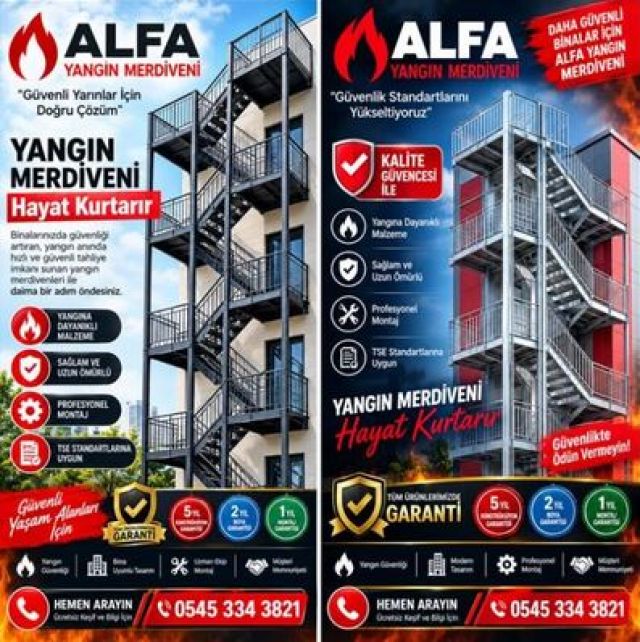 Tuzla Z Tipi Yangın Merdiveni | İmalat, Montaj ve Bakım